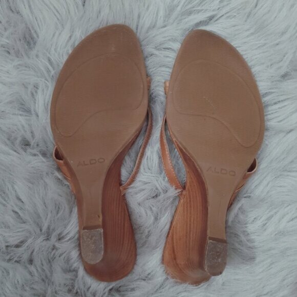 Vintage Slip on Kitten heel leather Sandal - Picture 7 of 12